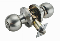 Brushed Metal Stainless Steel Spherical Door Knob Cylinder Lock Untuk Pintu Rumah Tangga