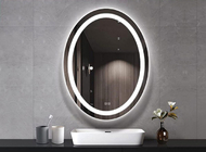 Smart Speaker Kamar Mandi Hotel Full Shower Led Lampu Cermin Dinding Gantung persegi panjang