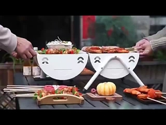 BBQ Grill Karet Merokok Grill Barbecue Dengan Meja Sisi S / M / XL