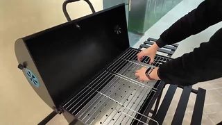 Pemanggang Barbekyu Arang Luar Ruangan, Pemanggang BBQ Halaman Vila, 5-10 Penggunaan Rumah Tangga, Tertutup Besar, Anti