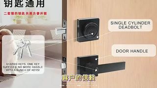 Kunci pegangan paduan seng pegangan tiga batang Kunci kamar mandi minimalis Amerika pegangan kunci pintu kamar tidur b