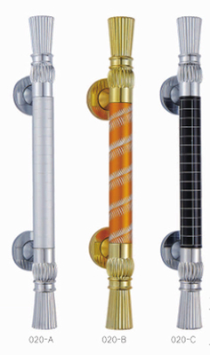 Knurling Aluminium Furniture Hardware Cabinet Pintu Dapur Laci Handle dengan kaki plastik