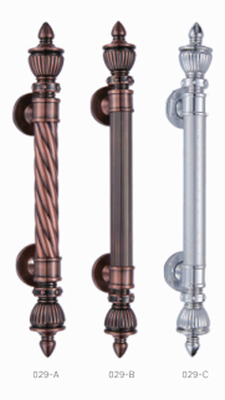 Antique Chrome Craft Pull Handle Aluminium Dan SUS Dekorasi Mewah Hotel Besar Genggam Pintu Kayu Padat