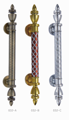 Antique Chrome Craft Pull Handle Aluminium Dan SUS Dekorasi Mewah Hotel Besar Genggam Pintu Kayu Padat