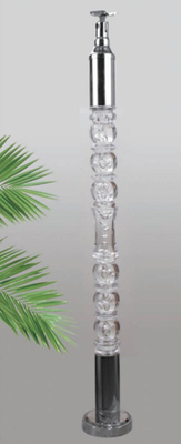 2024 Interior mewah prefinished balustrade pilar kristal acrylic balustrade tangga tangga desain handrail