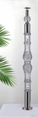 Acrylic Crystal Baluster Transparansi Jelas Handrail Ukuran Disesuaikan Mewah Emas Dekoratif Acrylic Stai