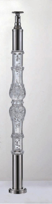 Acrylic Crystal Baluster Transparansi Jelas Handrail Ukuran Disesuaikan Mewah Emas Dekoratif Acrylic Stai