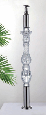 Acrylic Crystal Baluster Transparansi Jelas Handrail Ukuran Disesuaikan Mewah Emas Dekoratif Acrylic Stai