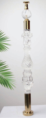 Acrylic Crystal Baluster Transparansi Jelas Handrail Ukuran Disesuaikan Mewah Emas Dekoratif Acrylic Stai