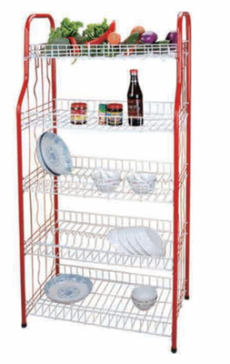 4 Tier Standing Type Dapur Piring Piring Rack Piring Pengeringan Rack Piring Rack Dengan Bentuk U Net Unfoldable Basket