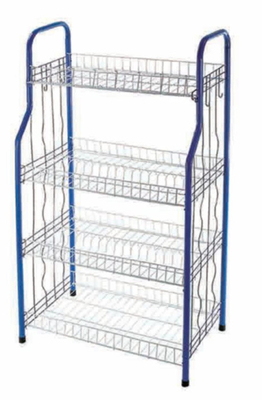 4 Tier Standing Type Dapur Piring Piring Rack Piring Pengeringan Rack Piring Rack Dengan Bentuk U Net Unfoldable Basket