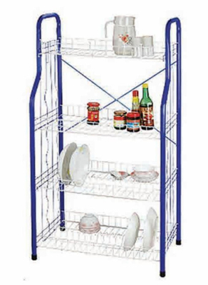 4 Tier Standing Type Dapur Piring Piring Rack Piring Pengeringan Rack Piring Rack Dengan Bentuk U Net Unfoldable Basket