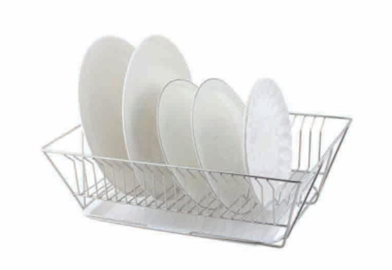Hot Sale Single-Layer Bowl Drain Rack Aluminium Dapur Piring Laci Bowl Rack Pull-Out Basket
