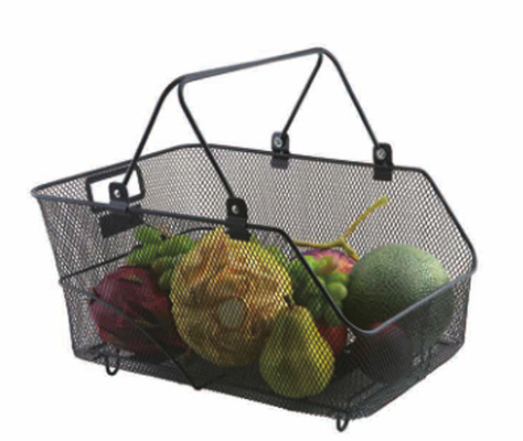 Modern Style Washable Basket Metal Black Wire Chest Freezer Organiser Fruit Storage Basket Untuk Rumah