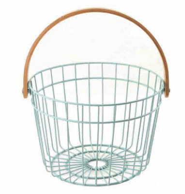 Modern Style Washable Basket Metal Black Wire Chest Freezer Organiser Fruit Storage Basket Untuk Rumah