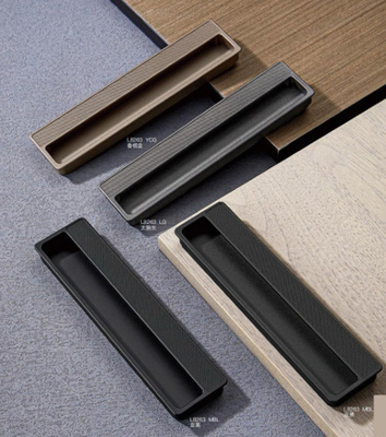 Hot sale besar paduan seng industri hitam tersembunyi lemari Recessed Genggam untuk Toolbox