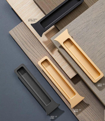 Hot sale besar paduan seng industri hitam tersembunyi lemari Recessed Genggam untuk Toolbox