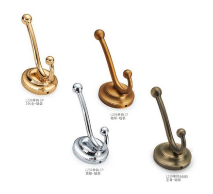 Grosir Pakaian Dekorasi Logam Seng Dipasang Gold Coat Hook