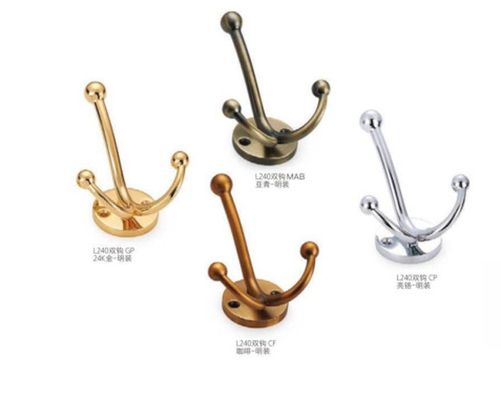 Grosir Pakaian Dekorasi Logam Seng Dipasang Gold Coat Hook