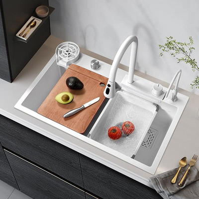 Hot Sale SUS304 201 satu mangkuk sink dapur stainless steel warna utama 60 * 45cm disikat tangan Multi