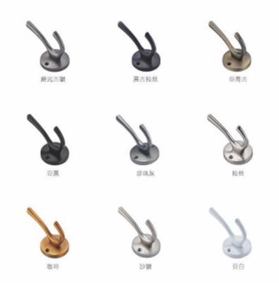 Pabrik kustomisasi Metal vintage handuk mantel double wall hook wall mount hitam pakaian pedesaan hook