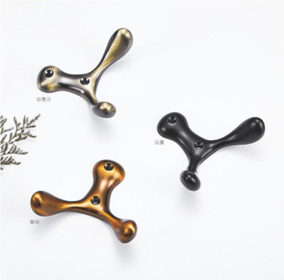 Pabrik kustomisasi Metal vintage handuk mantel double wall hook wall mount hitam pakaian pedesaan hook