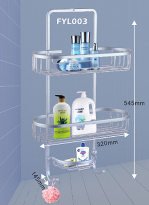 Tepak Lapisan ganda Tripod Dapur Kamar Mandi Rak Sudut Bingkai Ruang Aluminium Kamar Mandi Kamar Mandi Tripod ganda