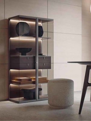 Desain modern Aluminium Profil Lemari Pintu Lemari Kaca Bingkai Pintu Aluminium Kaca Bingkai