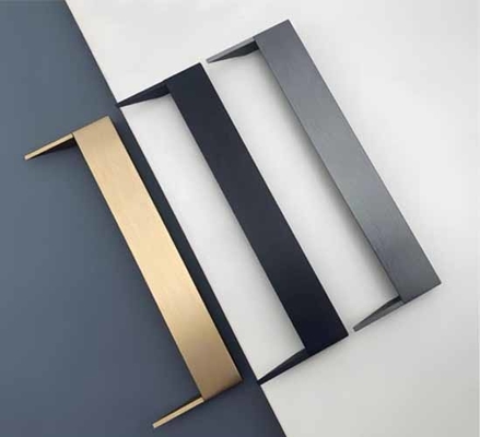 Hidden Aluminium Alloy Handle Kantor Kamar mandi Pusat Lemari Pintu Buckle Knobs Tarik Matte Hitam Furniture Handle