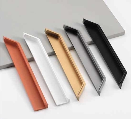Aluminium paduan laci lemari lemari slot tertanam tersembunyi perabot lemari pintu tarik gagang