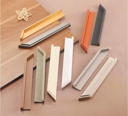 Aluminium paduan laci lemari lemari slot tertanam tersembunyi perabot lemari pintu tarik gagang