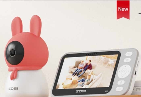 Kualitas tinggi 5 Inci Wireless Smart Video Baby Monitor dengan Night Vision 2 Way Audio Pan Tilt Zoom Terbuat dari Sensor Suhu