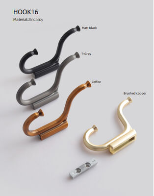 GRH Wholesale Hot Sale Hardware Vintage Zinc Alloy Black Gold Coffee Clothes Bedroom Design Hooks for Furniture