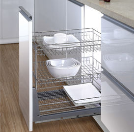 Aksesoris Dapur Modern Umur Panjang Di Bawah Laci Kabinet Garis Rak Geser Keranjang
