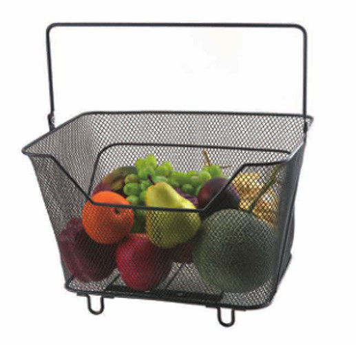 Modern Style Washable Basket Metal Black Wire Chest Freezer Organiser Fruit Storage Basket Untuk Rumah