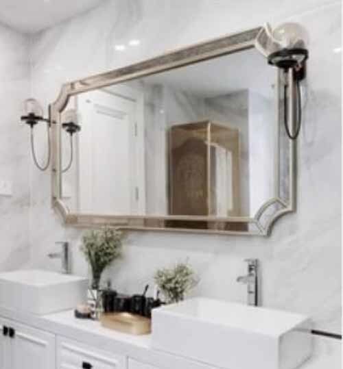 Customized French Room Decorative Large Mirror Wavy Mirror Design Wooden Frame Irregular Shape Dressing Mirror