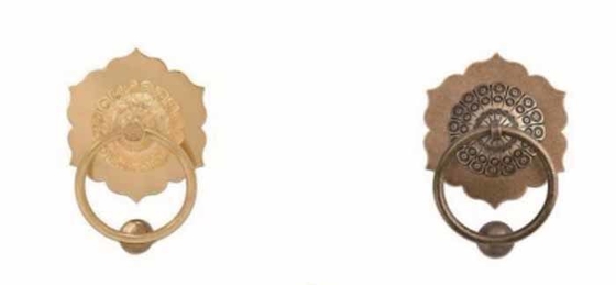 Solid Customized Kuningan Animal Kepala Knocker Tarik Genggam Perunggu Ring Genggam Antique Singa Kepala Pintu Knocker