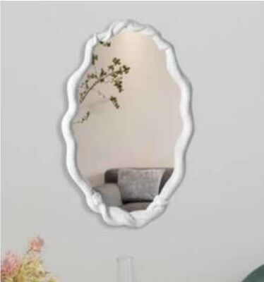 Modern Luxury Villa Hotel Aksen Emas Dekoratif Cermin Kamar Tidur Kamar Mandi Kerangka Kayu Bentuk Tidak Reguler Meubel Cermin Dinding