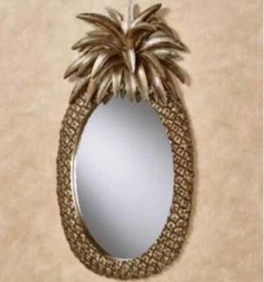 Customized PU Frame Dekoratif Wall Mirror Art Deco Style Kaca Irregular Mirror untuk ruang tamu Kamar tidur Dekoratif Mirror