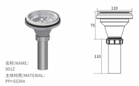 Modern Kualitas Tinggi Single Stainless Cup Sink Drainer untuk Dapur Sink Drain Pipe Wash Basin Waste Drain Grosir Produk