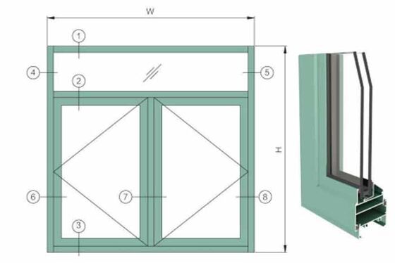Standar Australia Container House Melbourne Kaca Ganda Jendela Aluminium Jendela geser