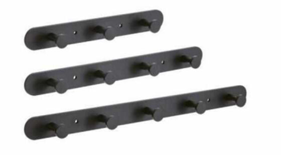 Solid stainless steel 304 Pakaian Hook Hardware dapur dan kamar mandi Aksesoris Row Hook Hitam Satin Produsen Grosir