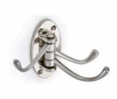 Tangan Lipat Swivel Berputar Tiga Prongs Pakaian Jaket Handuk Gaun Hook