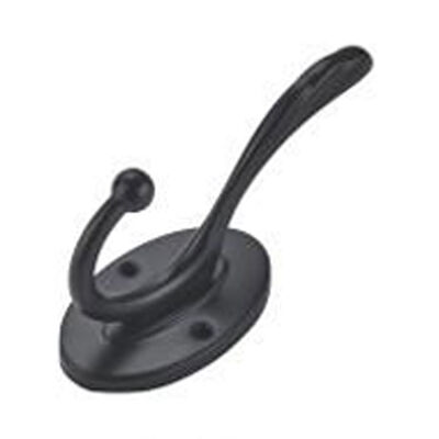 GRH Factory Metal Wall Coat Mounted Hook Rak Hitam Padat