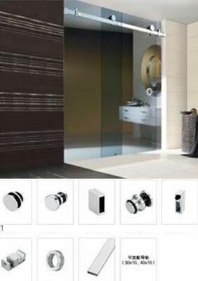 Kamar mandi kaca geser modern tanpa bingkai Kamar mandi kaca sisi terbuka tahan air untuk hotel halaman