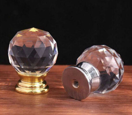 Modern Style Crystal Cabinet Handle Zinc Ball Knobs untuk Lemari Pakaian Laci Dapur & Kamar Mandi Dresser Dekoratif Kristal