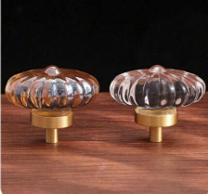 Popular Style Multi Color Transparan Kaca Kristal Meubel Mewah Pintu Lemari Tarik Bundar Diamond Drawer Knob