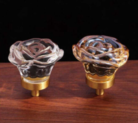 GRH Custom Molded Brass Crystal Furniture Cabinet Pulls Knobs Wooden Drawer Handles China
