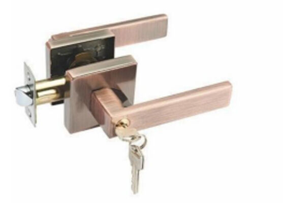 Pegangan Pintu Tuas Aluminium Alloy 3-Point Lock Privasi Tugas Berat dengan Silinder Kunci untuk Kamar Tidur Apartemen Dapur