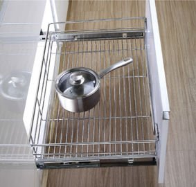 Stainless Steel Tarik Keluar Kawat Laci Keranjang Aksesoris Dekorasi Dapur Modern